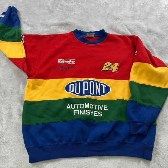Chase Authentics Jeff Gordon NASCAR Sweatshirt Mens XL Multi Color Block DuPont